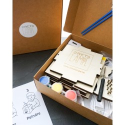 Kit  Dinosaure - lampe cube en bois à monter - dessin dinosaure