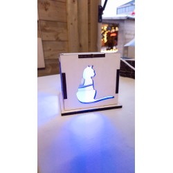 Kit Chat - lampe cube en bois à monter - dessin Chat