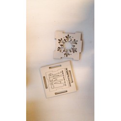 Kit Flocon - lampe cube en bois à monter - dessin flocon